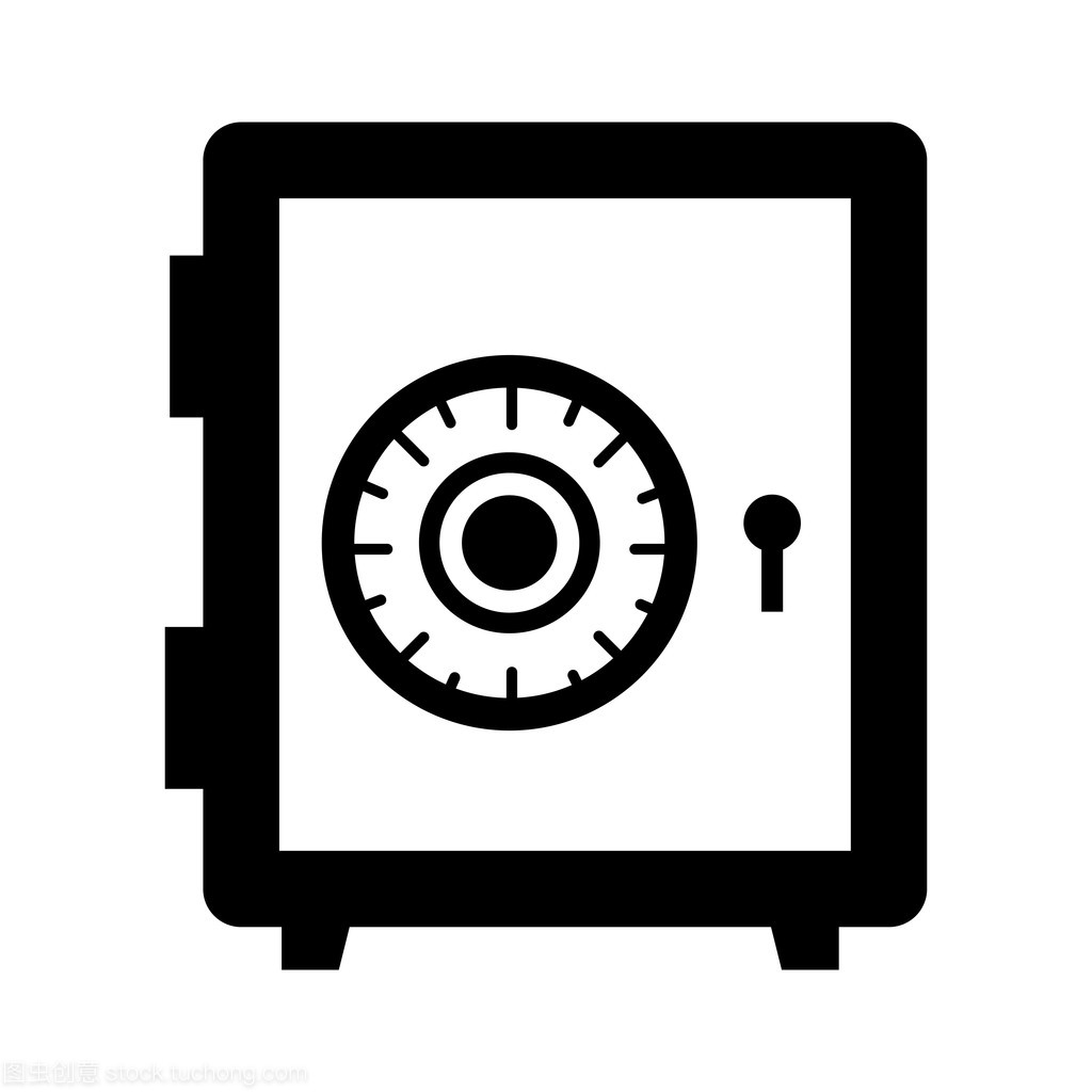 保险箱里的孤立平面图标 现代视觉设计中的矢量保险柜